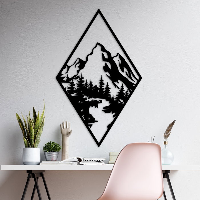 Wallity Montain 1 Escultura de Pared Negra